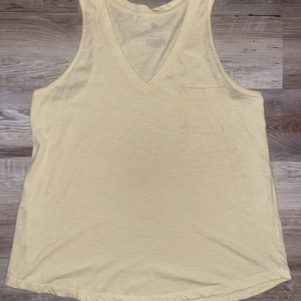 SO Women's Light Yellow Tank Top